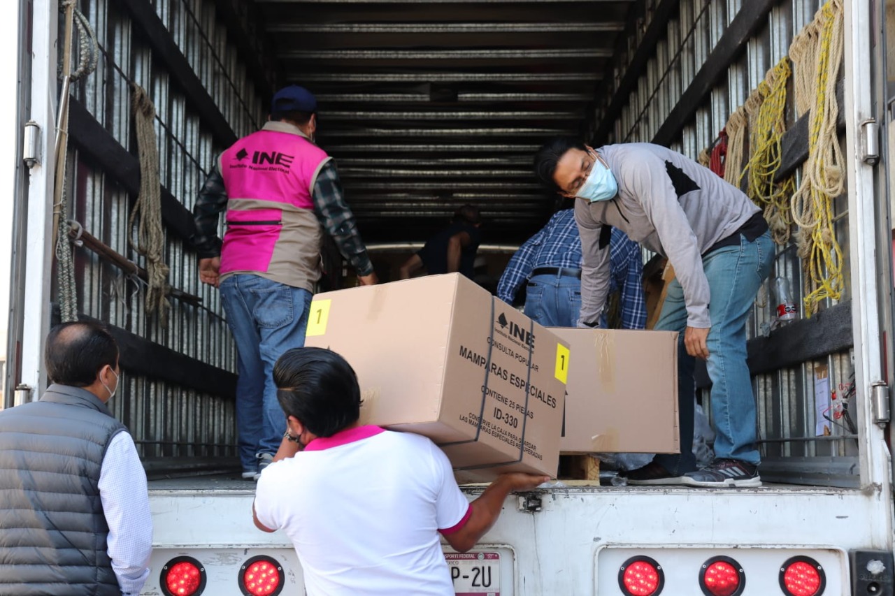 Recibió el INE en Tlaxcala documentación y material electoral de la revocación de mandato